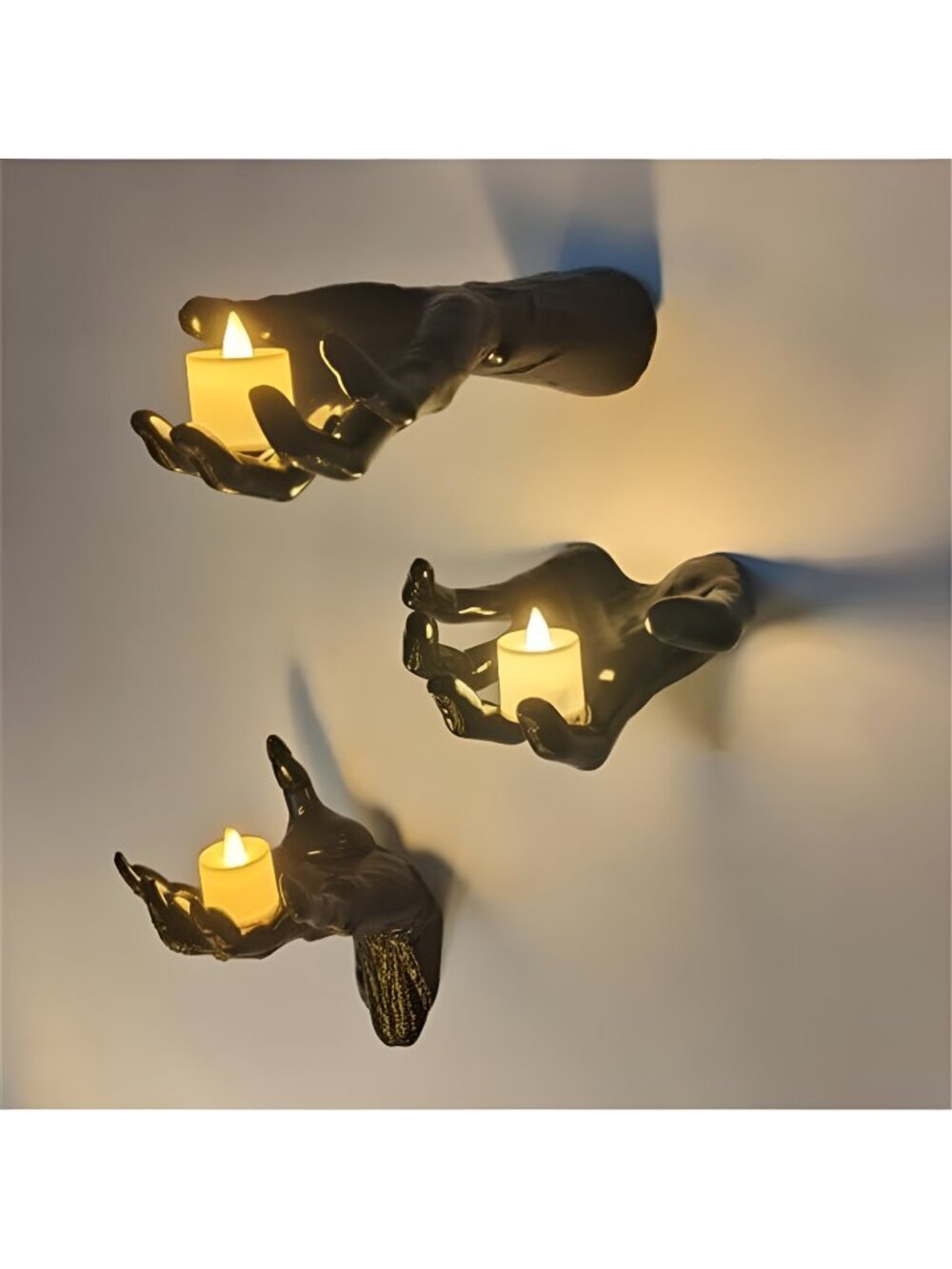 Halloween Decor 3Set Creepy Hands with Candles Halloween Wall Decor